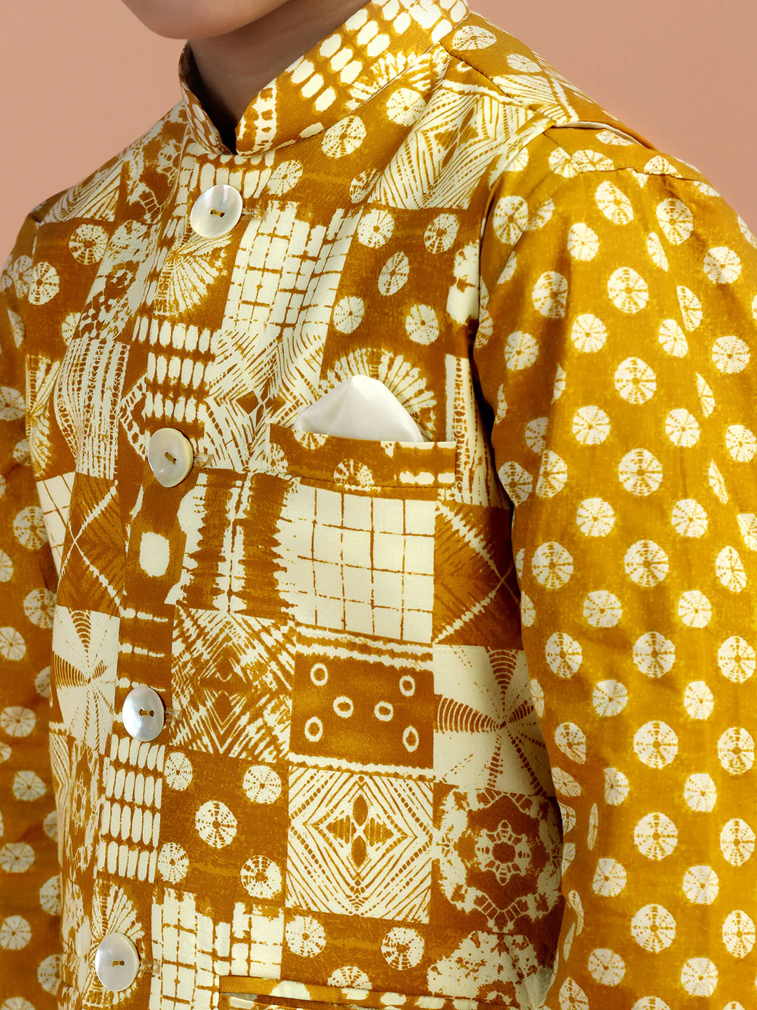 Mustard Geometric Printed Jacket - Image 5