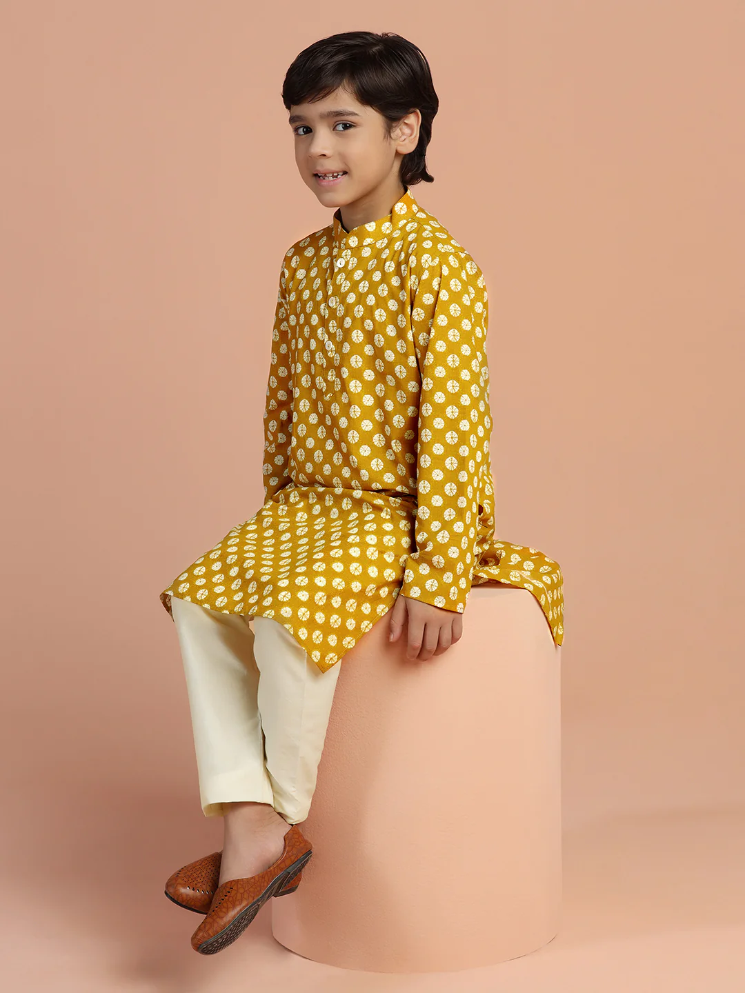 Mustard Gold Kids Kurta Set