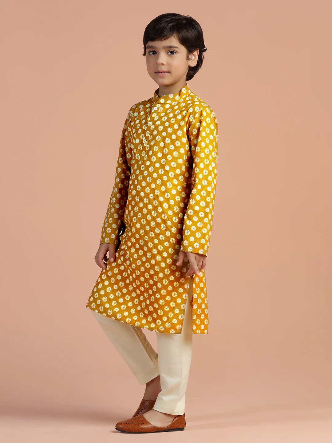 Mustard Yellow Printed Kurta - Image 2