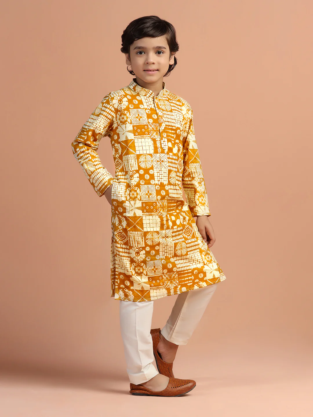 Mustard Yellow Printed Kurta - Image 3