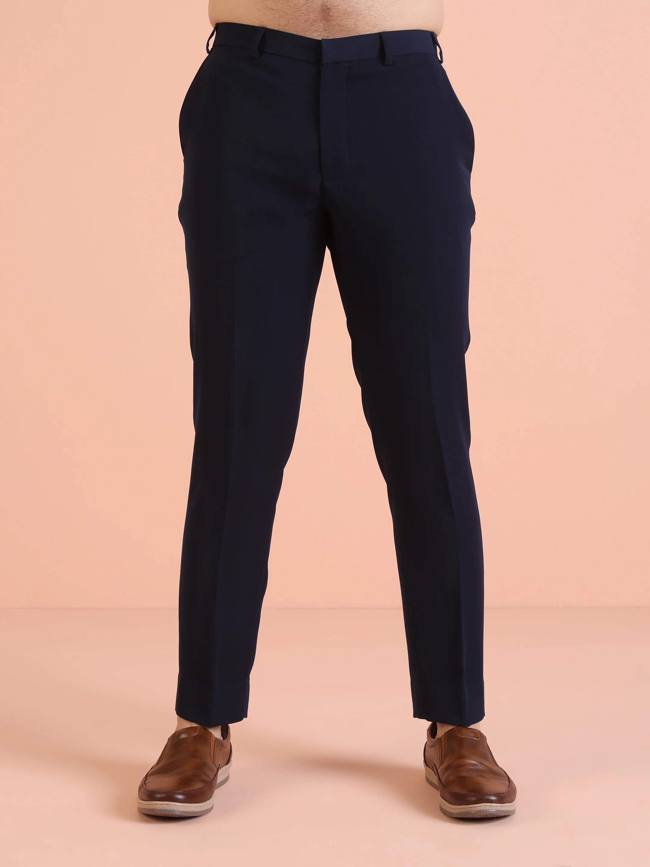 Navy Blue Velvet Zipper Sherwani Trouser Set - Image 6