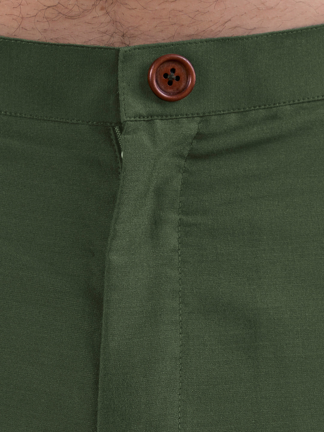 Olive Poly Silk Solid Trousers - Image 5