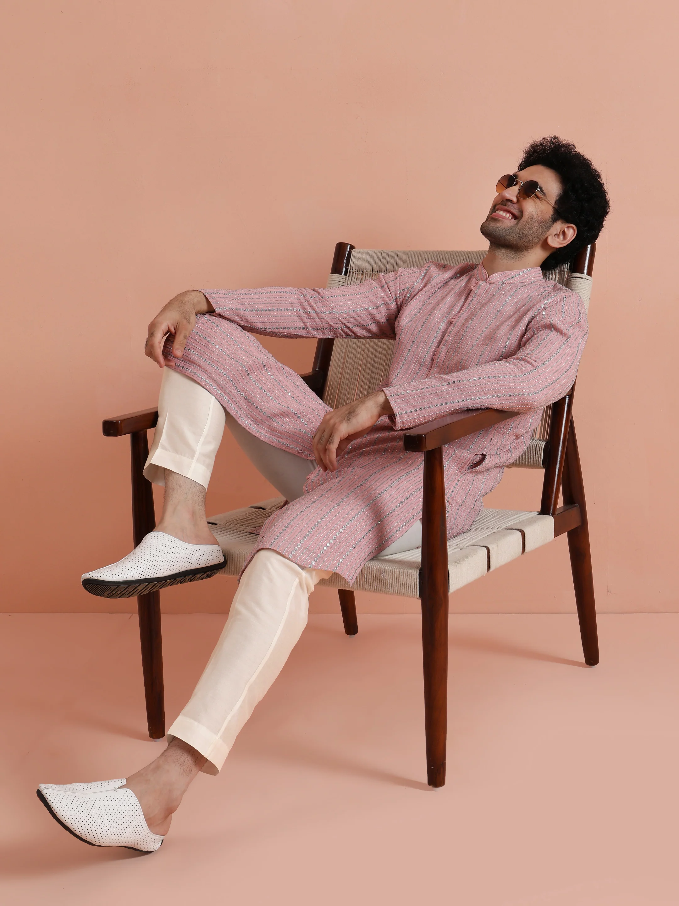 Pink Kurta with Subtle Embellishments - Image 9