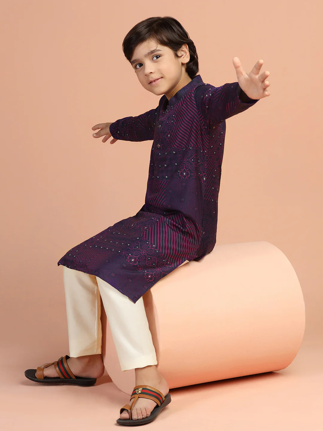 Purple Printed Kurta - Image 7