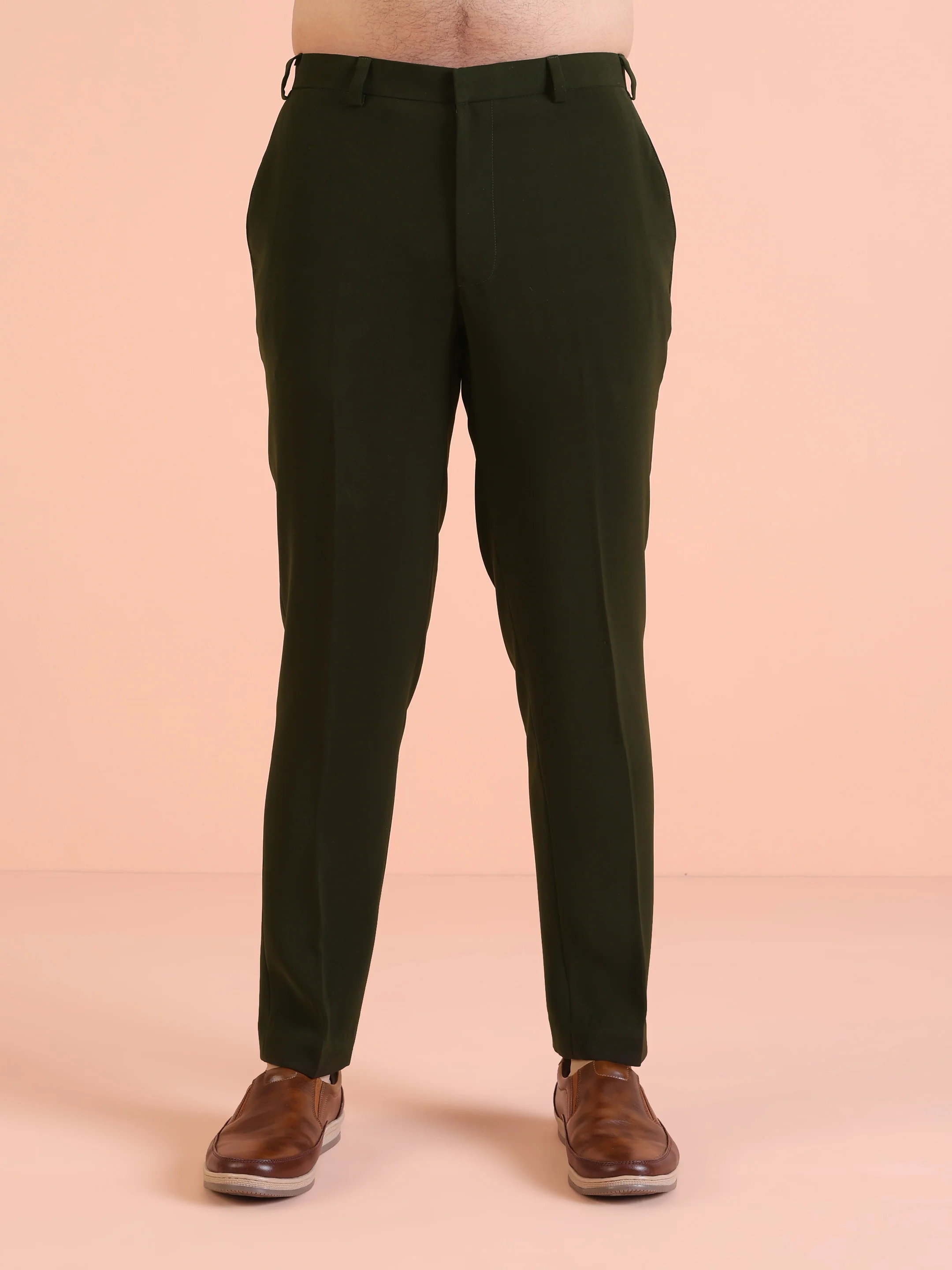 Olive Green Slim Fit Trouser