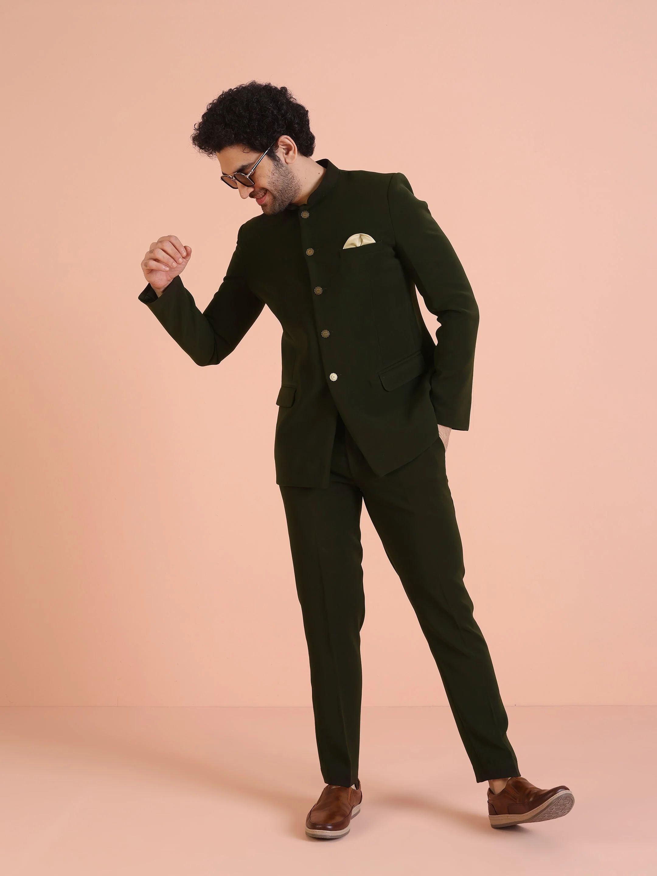Olive Green Slim Fit Trouser - Image 8