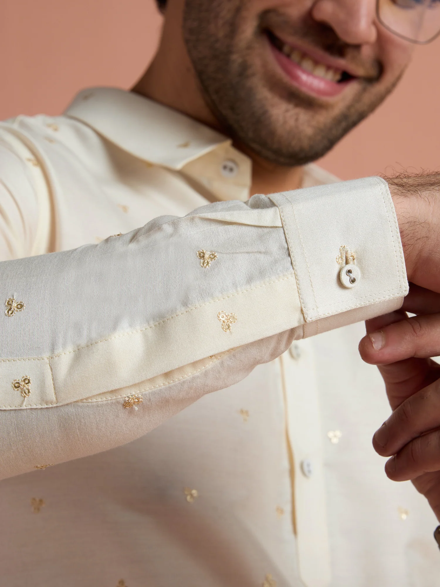 White Viscose Embellished Pathani Kurta Patiyala Set - Image 6