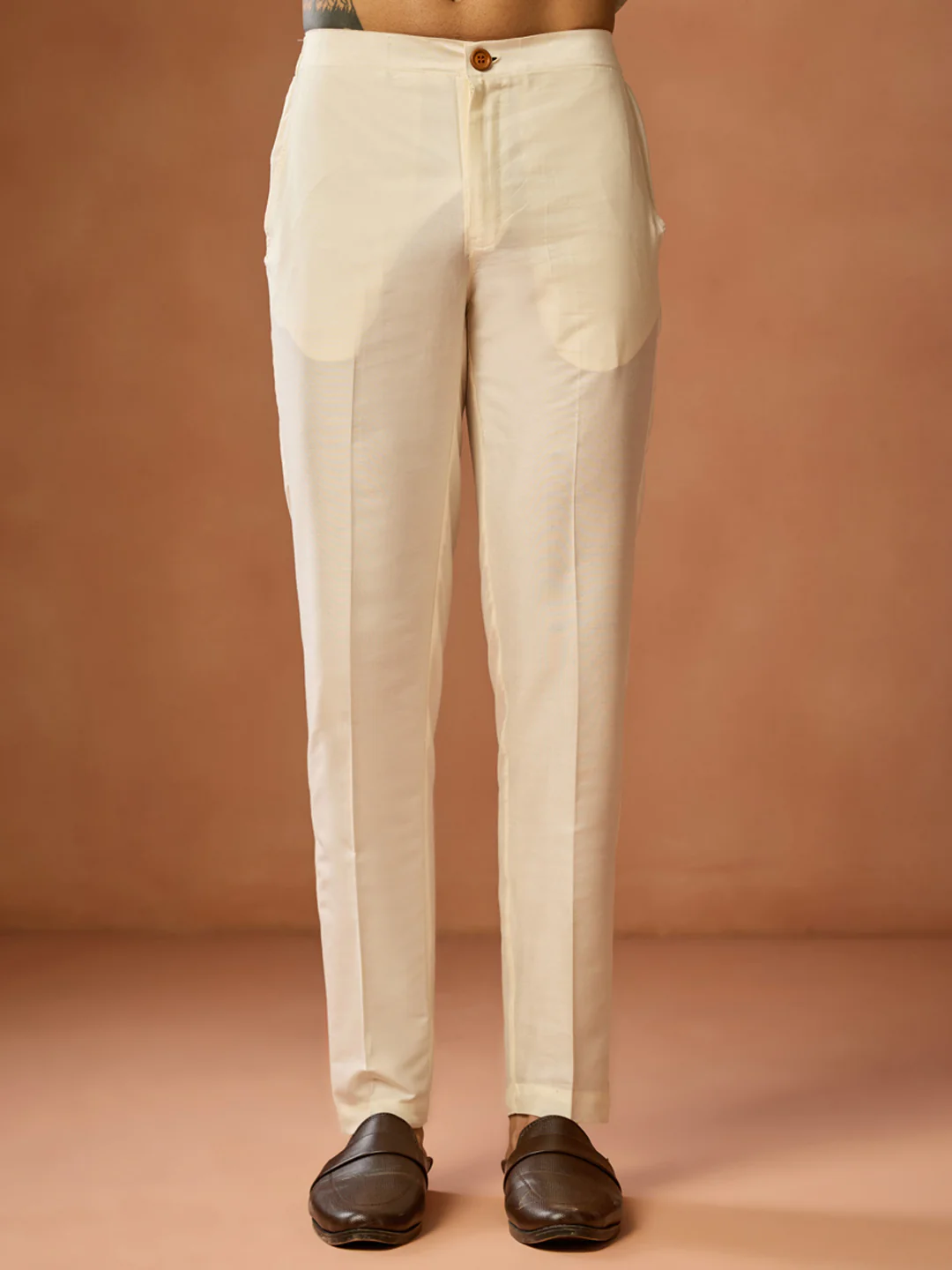 Wine Silk Blend Solid Mid Kurta Trouser Set - Image 6