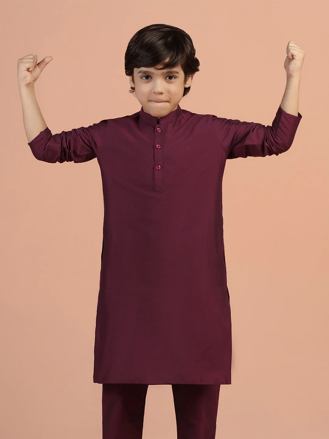 Wine Solid Kurta